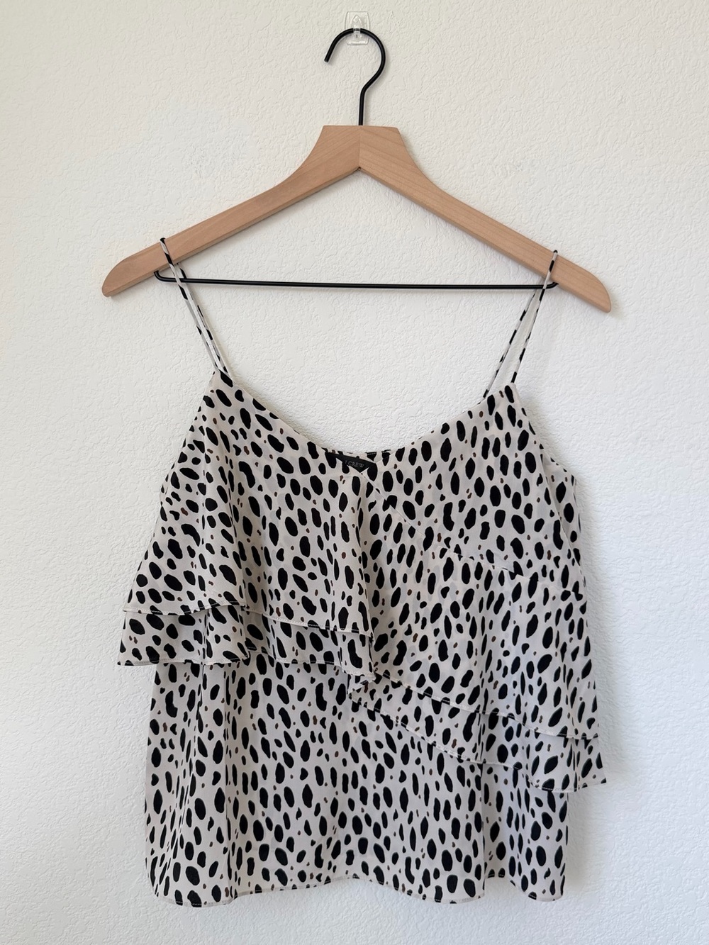 J. Crew Ruffle Cami Tank Top Blouse Leopard Print Size 2 - Picture 13 of 13